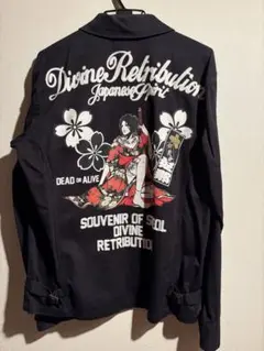 抜刀娘 DIVINE RETRIBUTION スカジャン 抜刀娘】レア リバーシブル 2way 超豪華刺繍 ラメ スカジャン 和柄