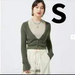 S オリーブ　シアークロップドカーディガン　新品　ユニクロ　ZARA H&M