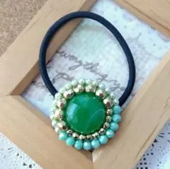 【H-1072】ビーズ刺繍ヘアゴム