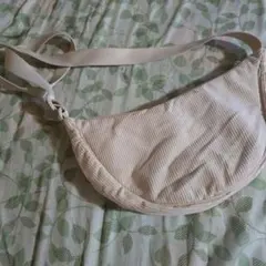 アイボリー コーデュロイ ショルダーバッグ