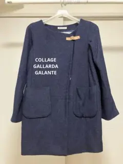 COLLAGE GALLARDAGALANTE ネイビーノーカラーコート