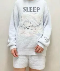 ジェラートピケ　スリープドッグジャガードプルオーバー&ショートパンツ　上下セット