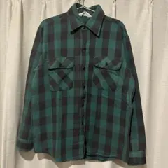 vintage made in USAブロックチェック　フランネルシャツ