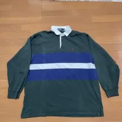 Polo by Ralph Lauren XL ラガーシャツ グリーンボーダー