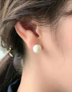 コットンパールピアス