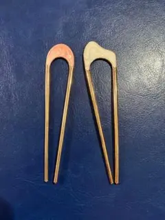 U型 かんざし 髪飾り 2本セット ヘアピン アレンジ ヘア シンプル