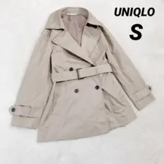 【ユニクロ】トレンチコート ショート丈 Ｓ ベージュ Aライン ウエストベルト