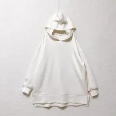 サマンサモスモスブルー ロゴ刺繍 スウェットパーカー F オーバーサイズ 白のサムネイル