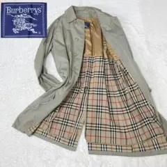 バーバリー ステンカラーコート ライナー付 ノバチェック グレー Lサイズ