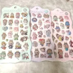 3枚セット　ラブブ　シール　立体　ぷくぷく　3D　LABUBU