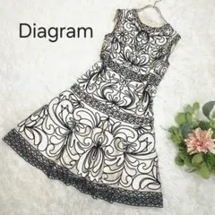 Diagram ダイアグラム 36 コード刺繍 ドレス ワンピース ひざ丈 S