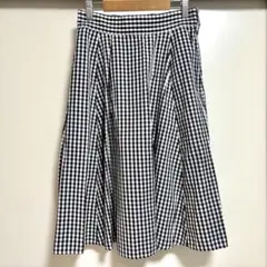 ロングスカート 膝丈スカート ギンガムチェック