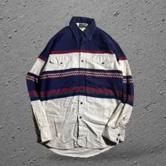 80s〜90s USA製 Roper ネイティブ柄 ウエスタンシャツ 長袖 Mのサムネイル