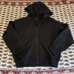 UNIQLO :C スウェットオーバーサイズフルジップパーカ　ブラック　XS