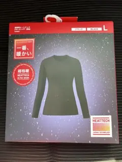 UNIQLO ヒートテック クルーネックT(長袖) Lブラックレディースユニクロ