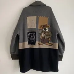【一点物】ビッグ刺繍ワッペン　ニットコーデュロイカーディガン　コート