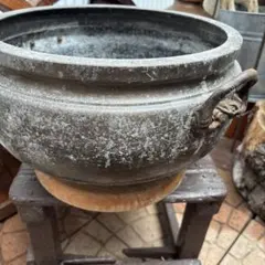 11日12日限定！古銅製 火鉢 獅子耳 獣面文様 - メルカリ