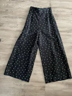 ★1回着用★ビューティー&ユース ユナイテッドアローズ 水玉 ワイドパンツ 麻