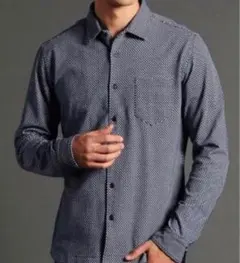 超美品 NICOLE CLUB FOR MEN 長袖 46 ネイビー チェック柄