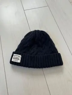 ネイビー ケーブル編み ニット帽 48-50cm バースデイ購入 美品