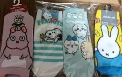 新品未使用品キャラクターソックス 4足セット 23-25cm　ちいかわスヌーピー