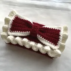 【 にゃ様 専用商品】ハンドメイド 編み物 ポーチ ペンケース リボン
