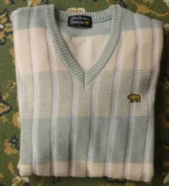 ジャック ニクラウス　Vネック、ストライプセーター　Mサイズ