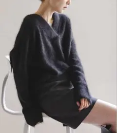 NOBLE ノーブル　ファーニットVネックプルオーバー