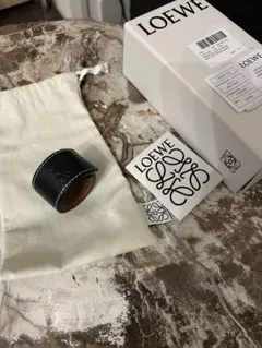 極美品✨️保存箱袋 LOEWE アナグラム レザー ブレスレット ブラウン