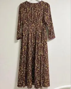 ナノユニバース⭐︎ロングワンピース　花柄　サテン　長袖