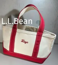 美品】L.L.Bean ボートアンドトート ミニトートバッグ レッド 刺繍入り 