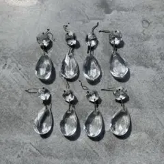 イタリア製 シャンデリアクリスタル涙型ビーズ 8個セット