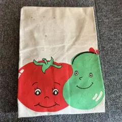 レトロ トマト＆ピーマン柄 エプロン子供