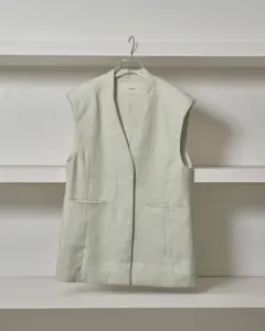 【新品】トゥデイフル Linen Over Vest グリーンのサムネイル
