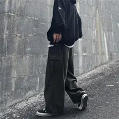 【新品未使用】カーキ　カーゴパンツ　ストリート　アウトドア　カジュアル　メンズ