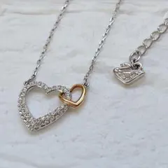【美品】SWAROVSKI ダブルハート　オープンハート　ビジュー
