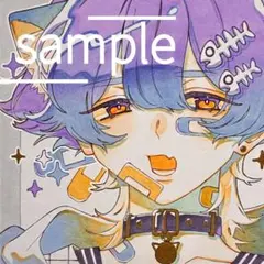 オリジナル　手書きイラスト　小色紙