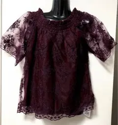 新品 axes femme シアー レース 総 お花刺繍オフショルBL ブラウス