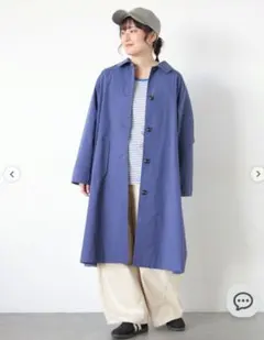サマンサモスモスブルー　スプリングコート花粉防止加工ステンカラーコートネイビー