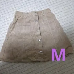 WEGO ベージュ コーデュロイ ミニスカート M
