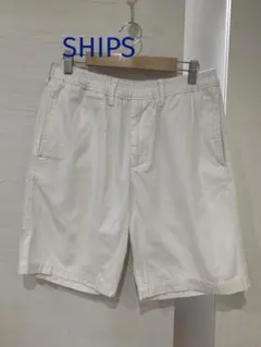 【SHIPS】シップス　コットン　ショートパンツ／ハーフパンツ　白　Mのサムネイル