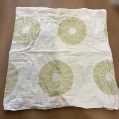 aden+anais ガーゼ生地 円形模様 ホワイト/グリーン