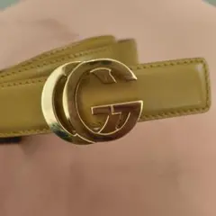 【美品】GUCCI グッチ ベルト ブラウン GGバックル インターロッキング
