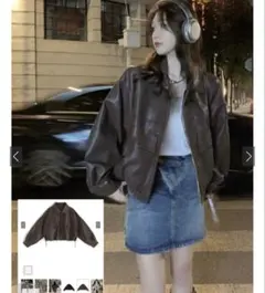 襟2wayレザーブルゾンfo1951