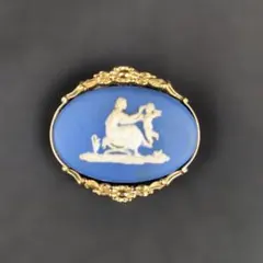 【英国製・刻印あり】ウェッジウッド ジャスパー ブローチ ❁0392のサムネイル