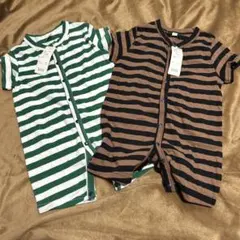 ストライプロンパース2着セット　新品