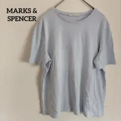 MARKS & SPENCER ライトブルー 半袖Tシャツ UK14