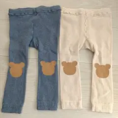 ミキハウス♡くまベビーレギンス2点セットМ（80-90）