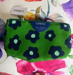 CLINIQUE × kate spade ポーチ　グリーン花柄　未使用タグ付