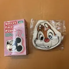 ディズニーストア シークレットポーチ カラビナ付き フェイスダイカット デール